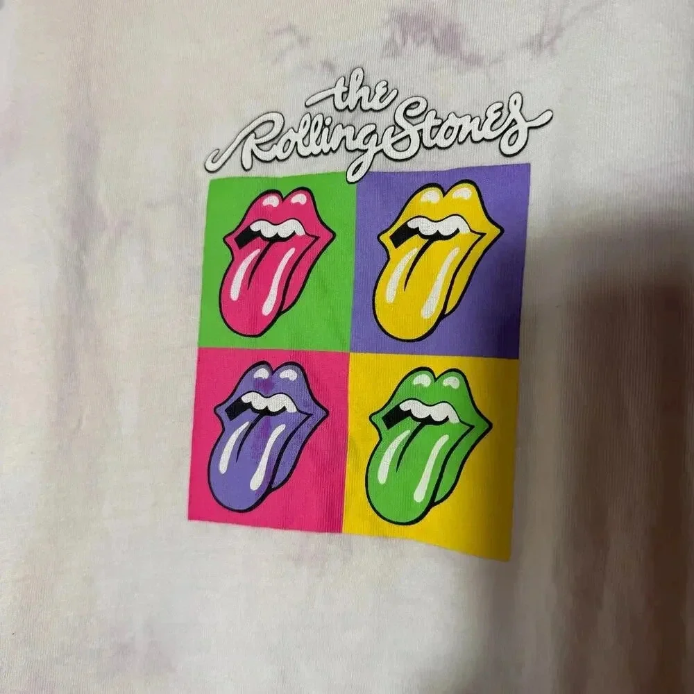 Rare The Rolling Stone Sleeves Tee Tie-Dye purple Sz‎ XS logo in front of